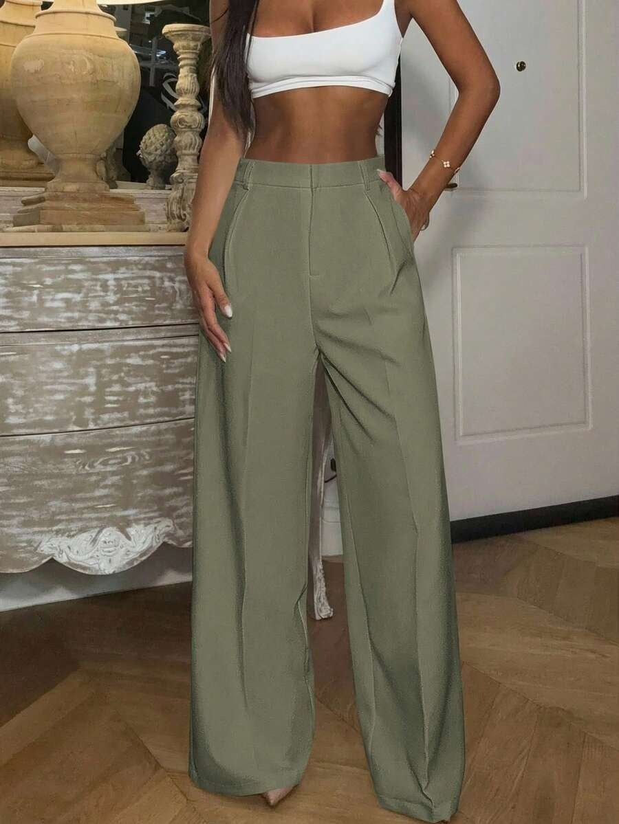 High Waisted Wide Leg Dress Pants Casual Work Trousers