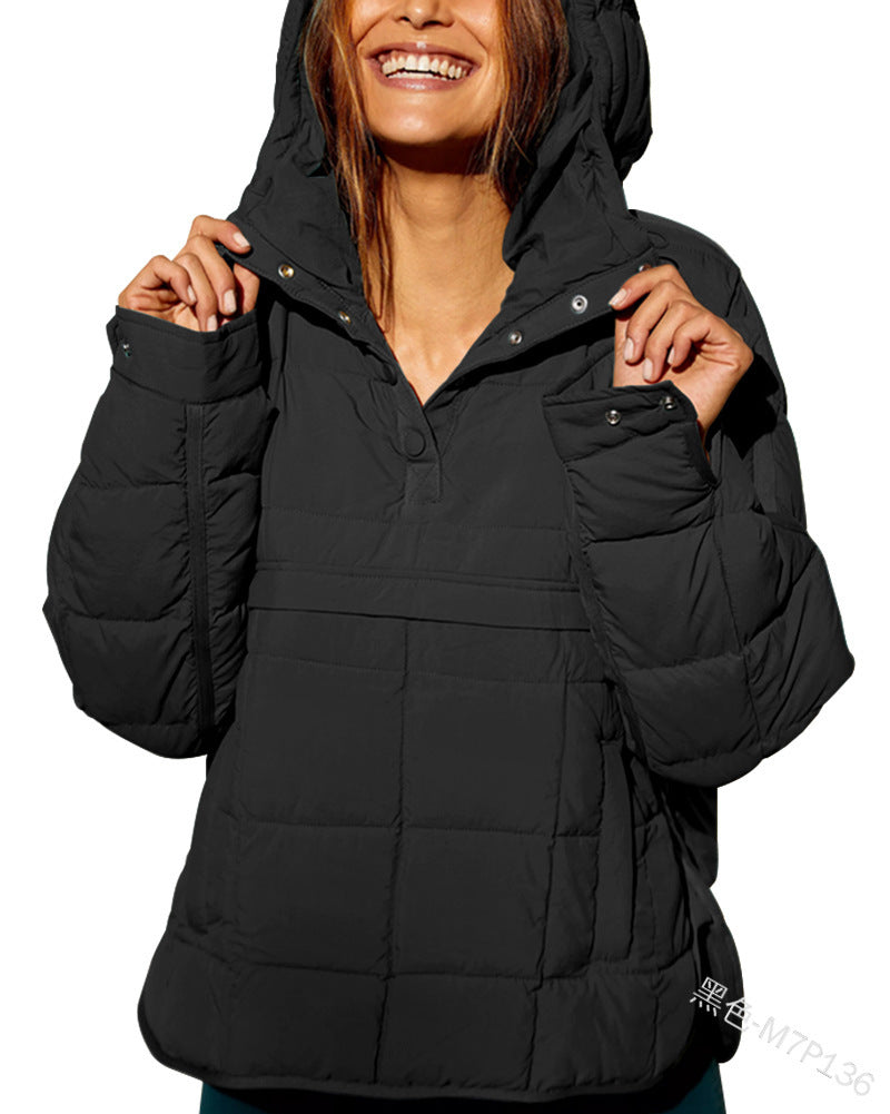 Women's Oversized Hooded Puffer Pullover Jacket