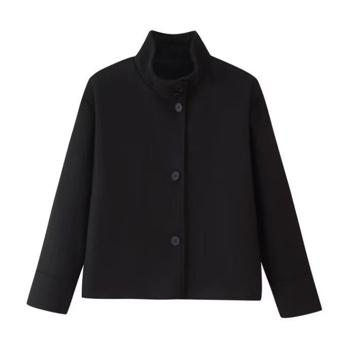 Women's Oversized Wool Blend Stand Collar Jacket