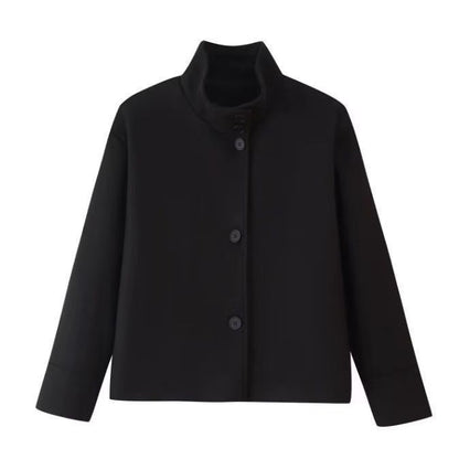 Women's Oversized Wool Blend Stand Collar Jacket