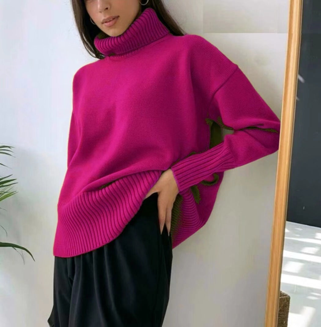 Women's Chunky Turtleneck Sweater Cozy Knit Pullover