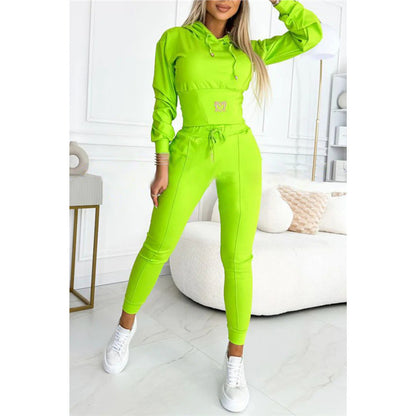 Women's Cinch Waist Hoodie Jogger 2pc Lounge Set