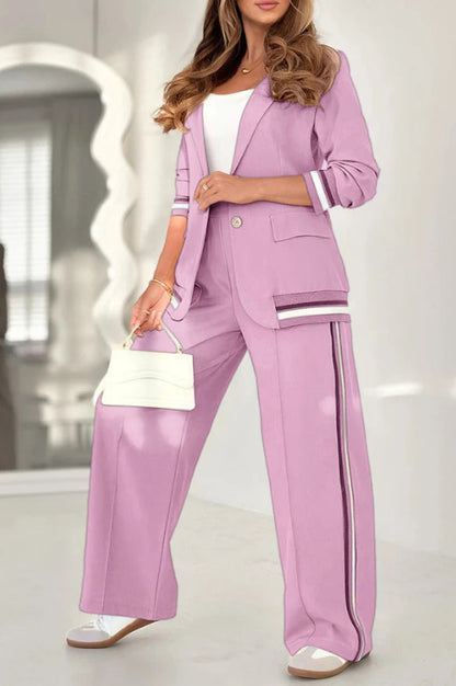 Women's 2 Piece Blazer & Wide Leg Pants Set
