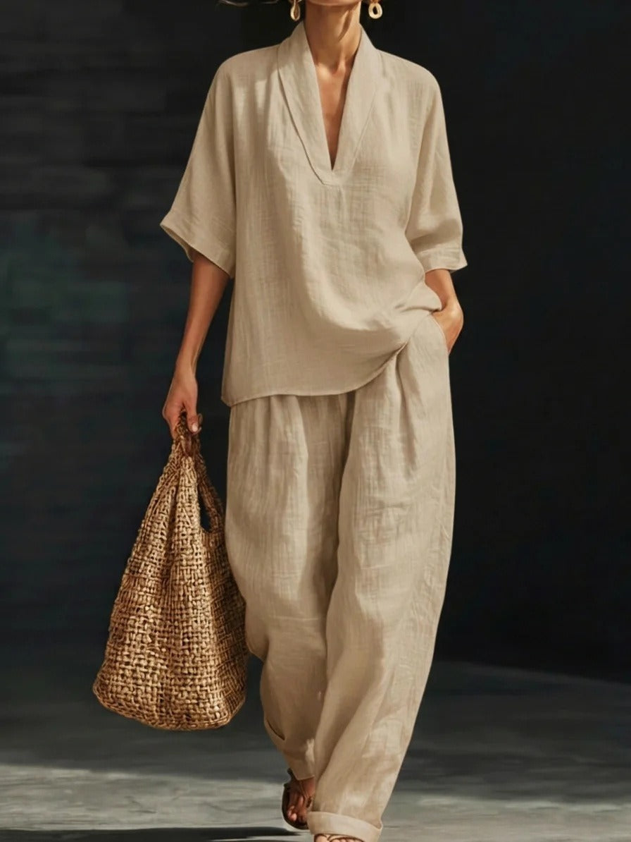 Women's Casual Summer Two Piece Set Loose Fit Pants