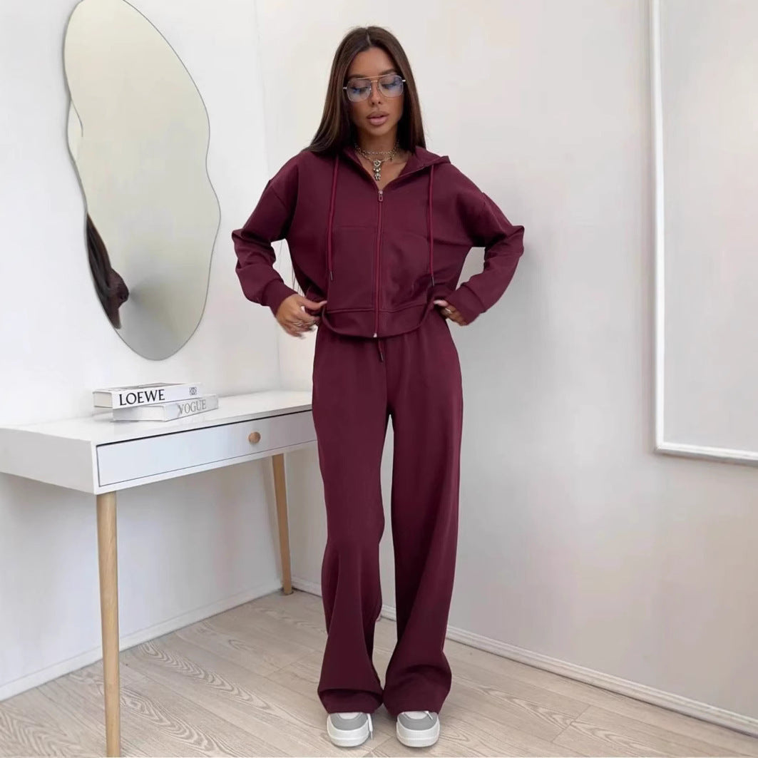 Women's Zip Up Hoodie Sweatpants Two Piece Set