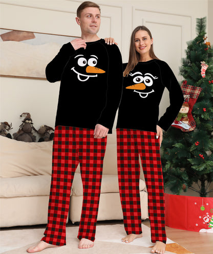 Cartoon Plaid Parent-child Dress Printed Loungewear Christmas Pajamas