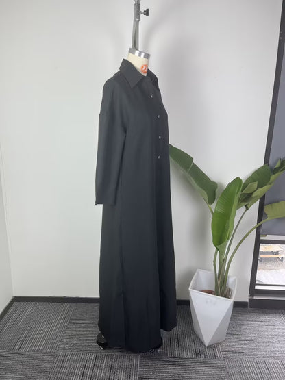Women's Long Sleeve V Neck Maxi Dress Casual Elegant