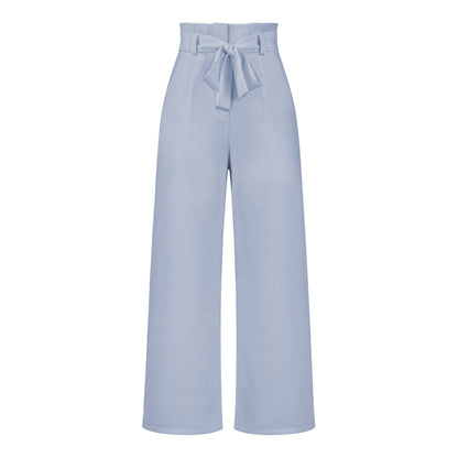 Women's Wide-Leg Trousers with Belt Casual Commuter Pants