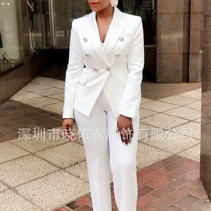 Women's 2 Piece Blazer Set Business Casual Pants Suit