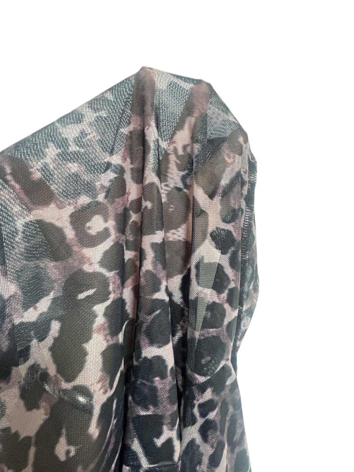 Sexy Off Shoulder Leopard Mesh Bell Sleeve Crop Top