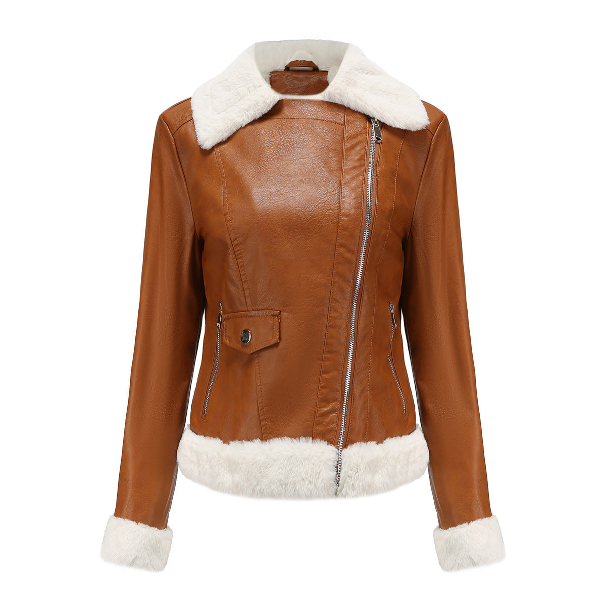 Women's Sherpa Faux Leather Aviator Jacket