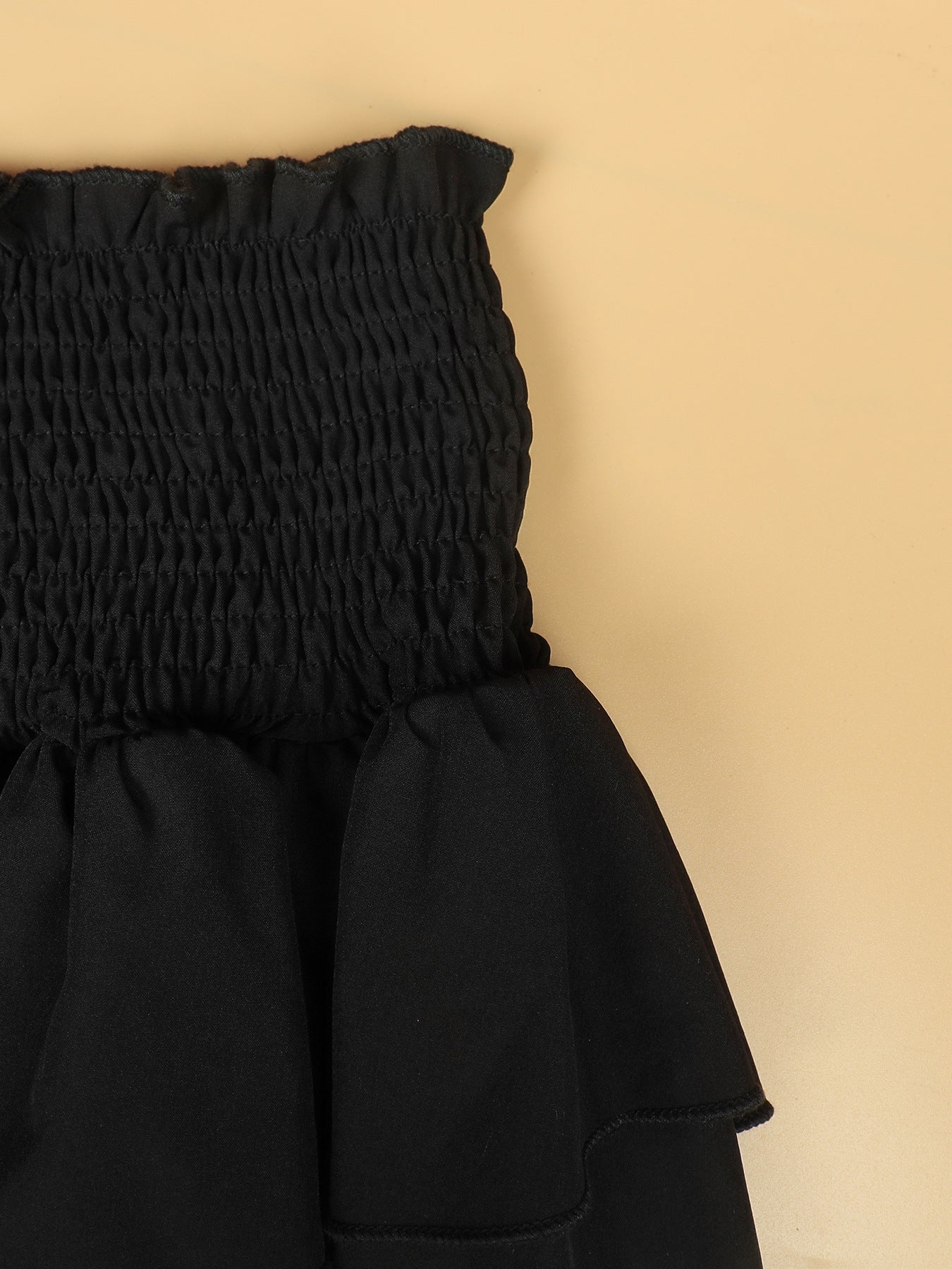 High Waisted Ruffle Tiered Mini Skirt with Drawstring