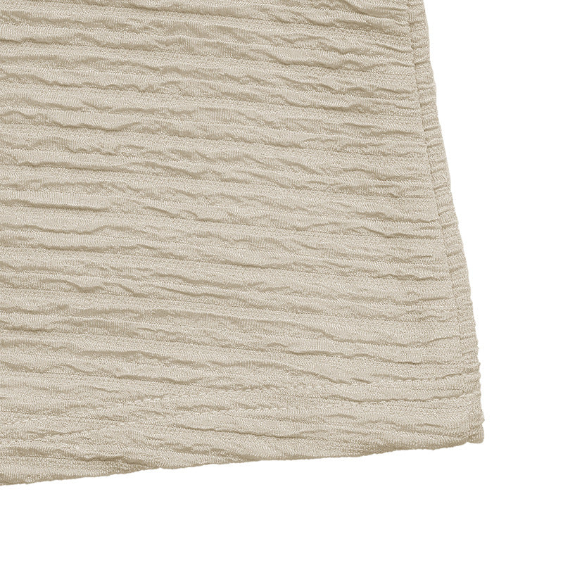 Asymmetrical V Neck Textured Cap Sleeve Top