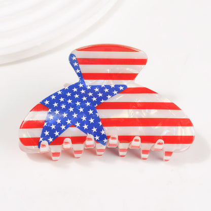 4th of July American Flag Hair Claw Clip