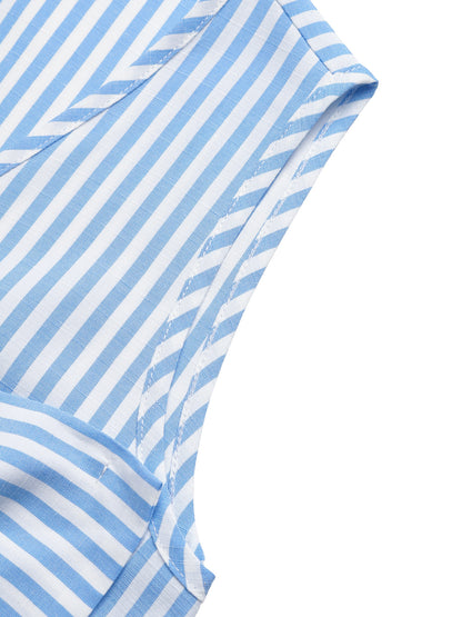 Striped Bow Detail Two Piece Shorts Set Resort Style