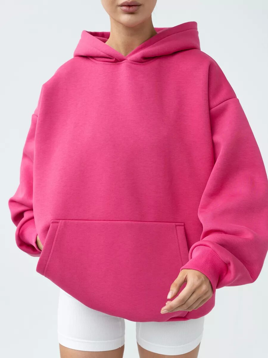 Women's Oversized Hoodie Solid Streetwear Sweatshirt