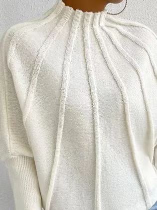 Women's Mock Neck Batwing Chunky Knit Pullover Sweater