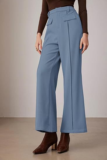 Women's High-Waist Wide-Leg Suit Pants – Elegant Business Trousers