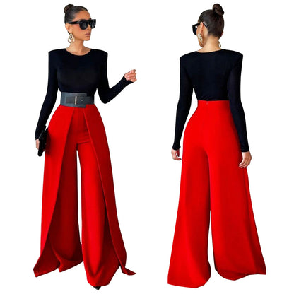 Women's High Waist Wide Leg Pants Flowy Loose Casual