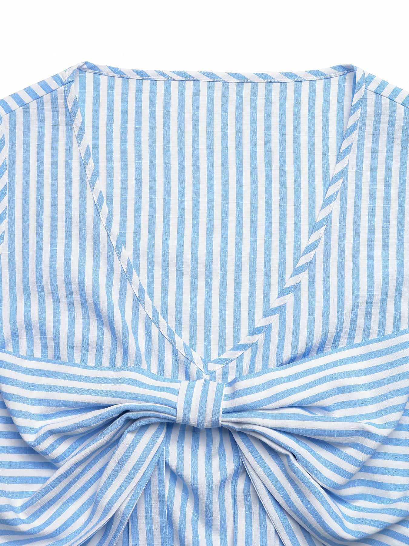 Striped Bow Front Tank Top and Shorts Summer Set