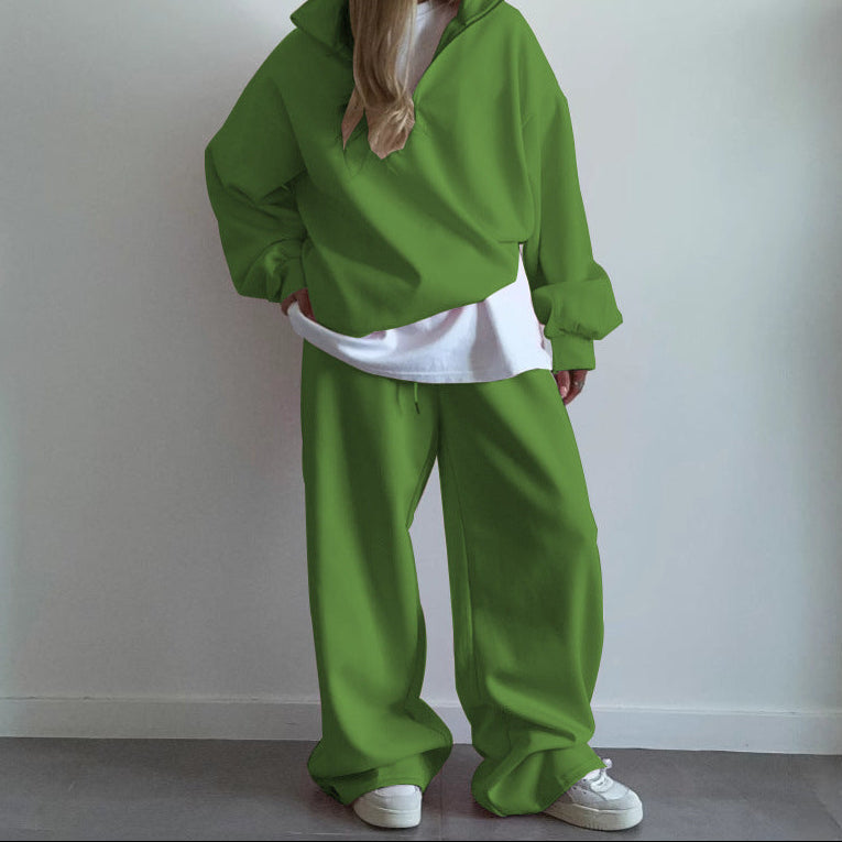 Women's Oversized Half Zip Sweatshirt Sweatpants Lounge Set