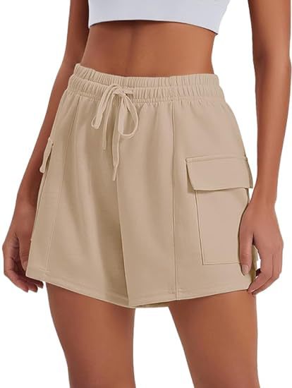 Women's High-Waisted Drawstring Cargo Shorts – Casual Summer Shorts