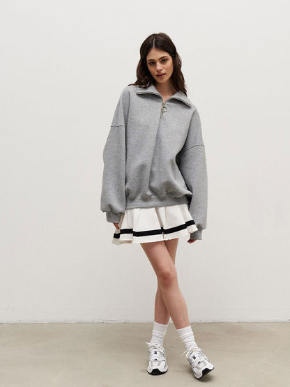 Oversized Quarter Zip Sweatshirt Women Casual Loose Fit