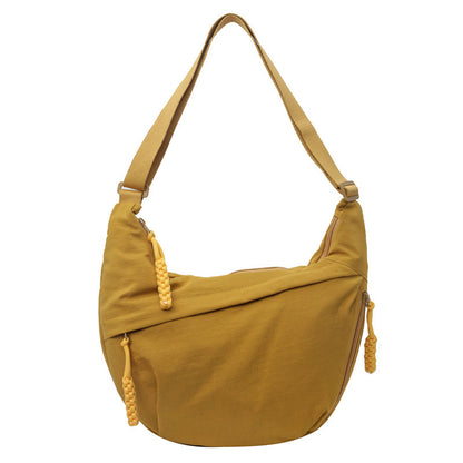 Black Crossbody Moon Sling Bag Casual Nylon Shoulder Purse