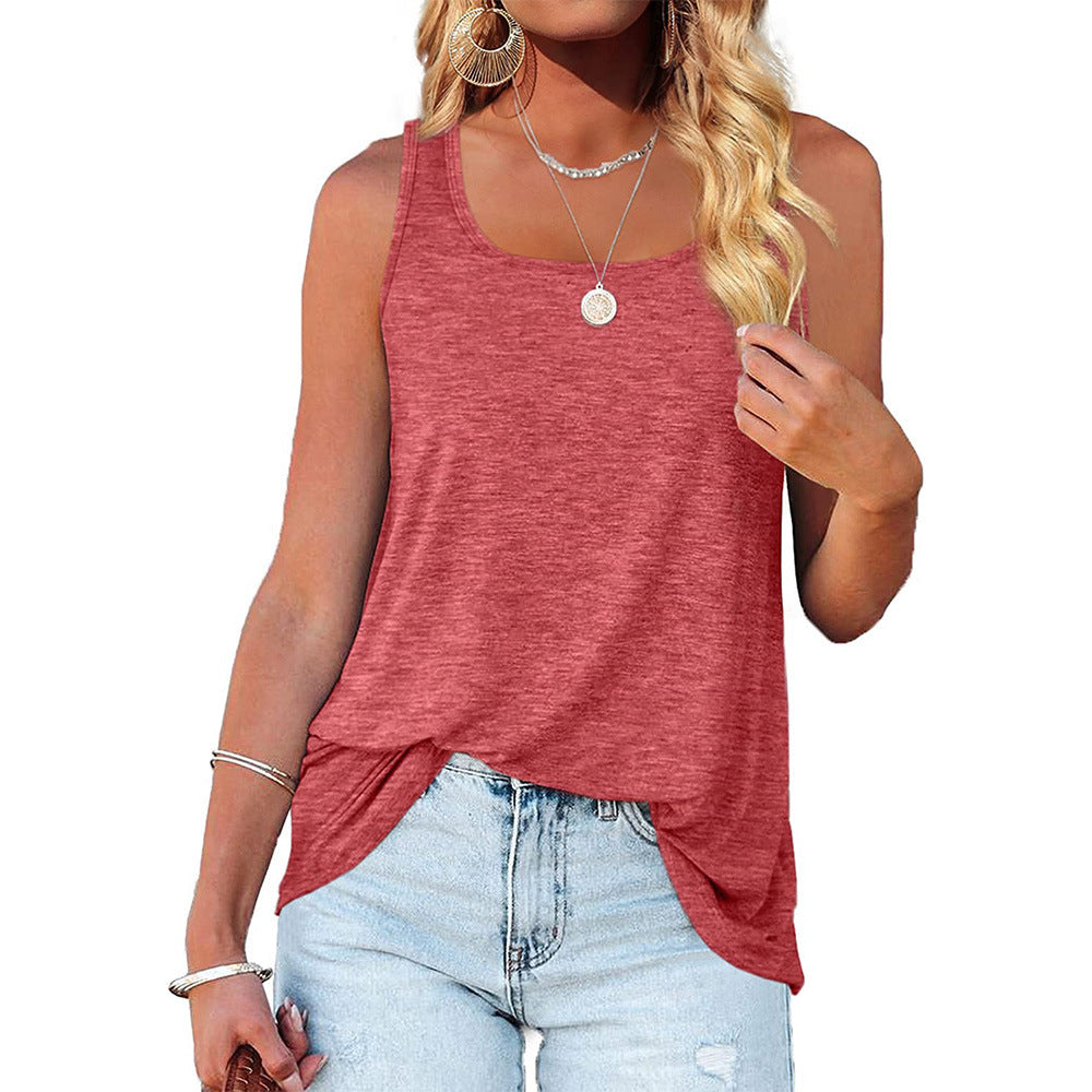 Basic Sleeveless Tank Top Casual Loose Fit Summer Tee