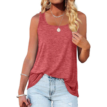 Basic Sleeveless Tank Top Casual Loose Fit Summer Tee