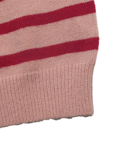 Striped Knit Cardigan Button Front Christmas Sweater
