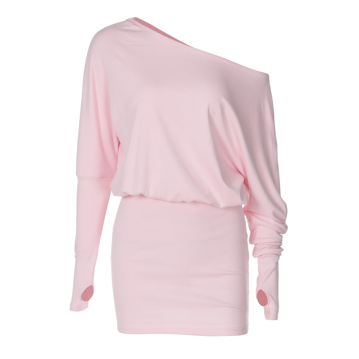Y2K One Shoulder Long Sleeve Bodycon Mini Dress