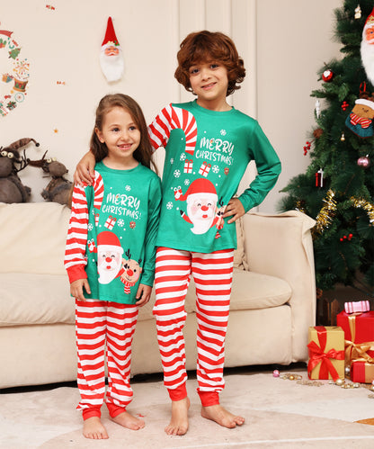 Santa Claus Deer Parent-Child Clothing Printed Loungewear Christmas Pajamas