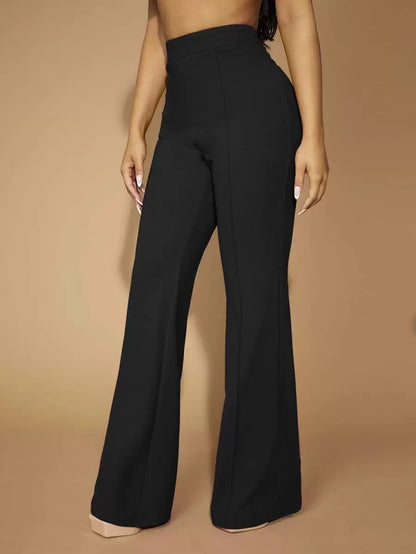 High Waist Straight Leg Pants | Women's Work Trousers