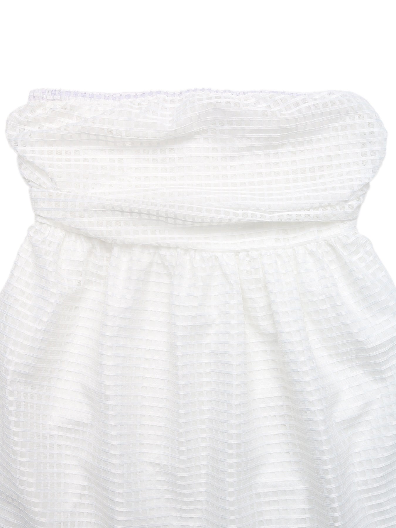 Solid Grid Strapless Dress Sweet Resort Mini Sundress