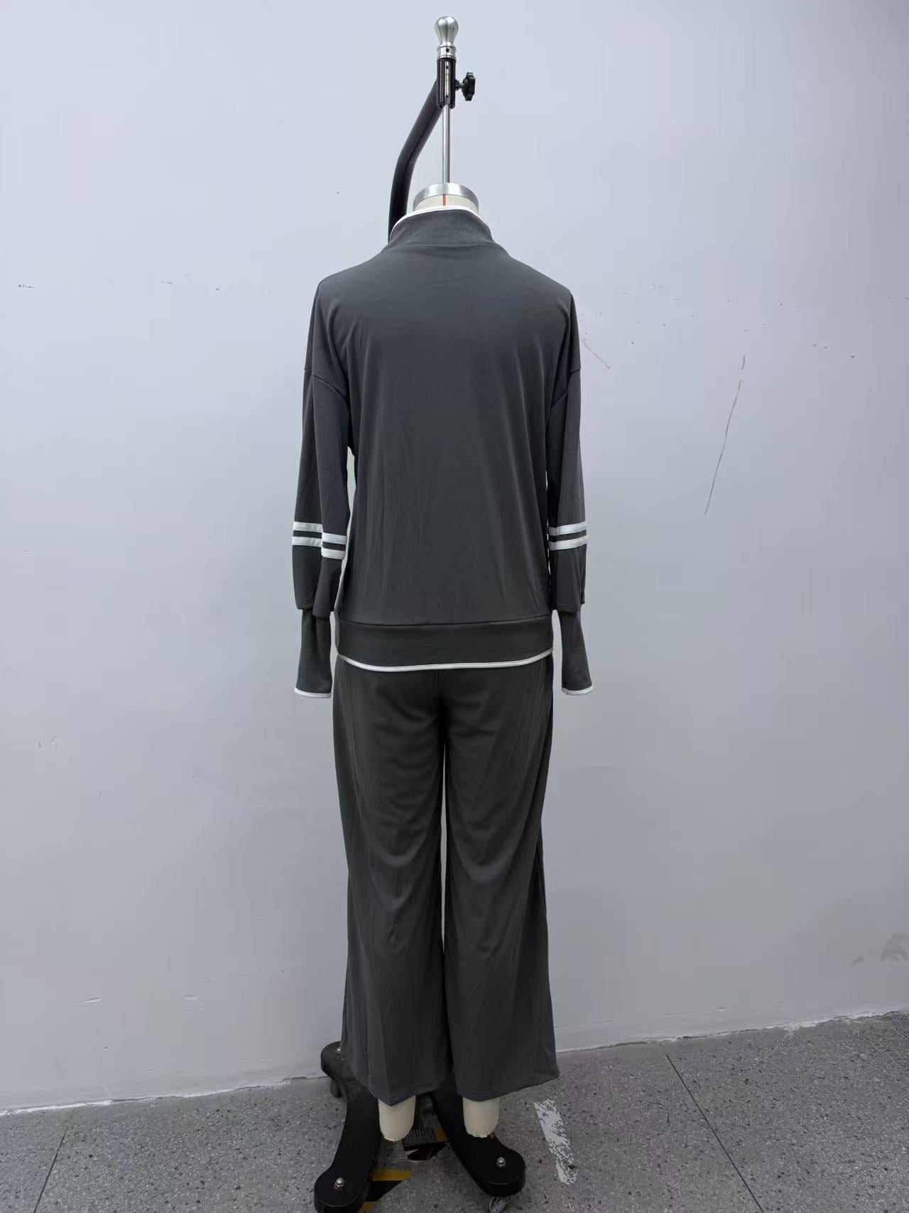 Women's Half Zip Sweatshirt Wide Leg Pants Matching Set