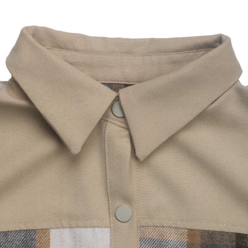 Plaid Lapel Button-Down Long Sleeve Shacket for Women