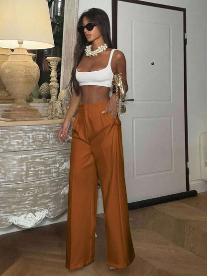 High Waisted Wide Leg Dress Pants Casual Work Trousers