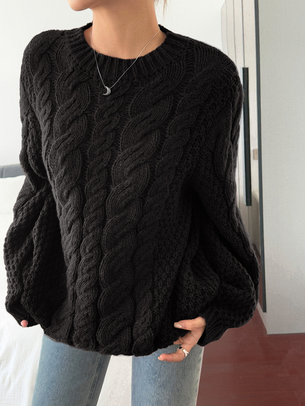 Chunky Cable Knit Oversized Sweater Women