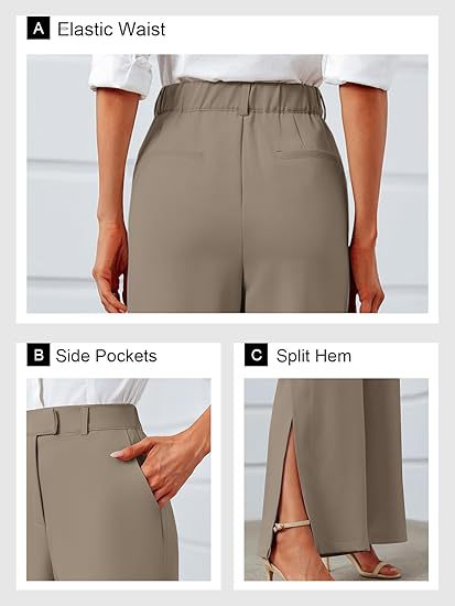Women's High-Waisted Split Wide-Leg Pants – Elegant Business Trousers