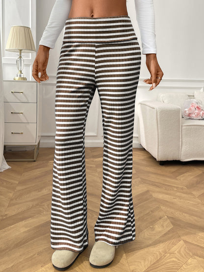 2025 Fall/Winter Y2K Striped Lounge Pants – Casual Women’s Homewear