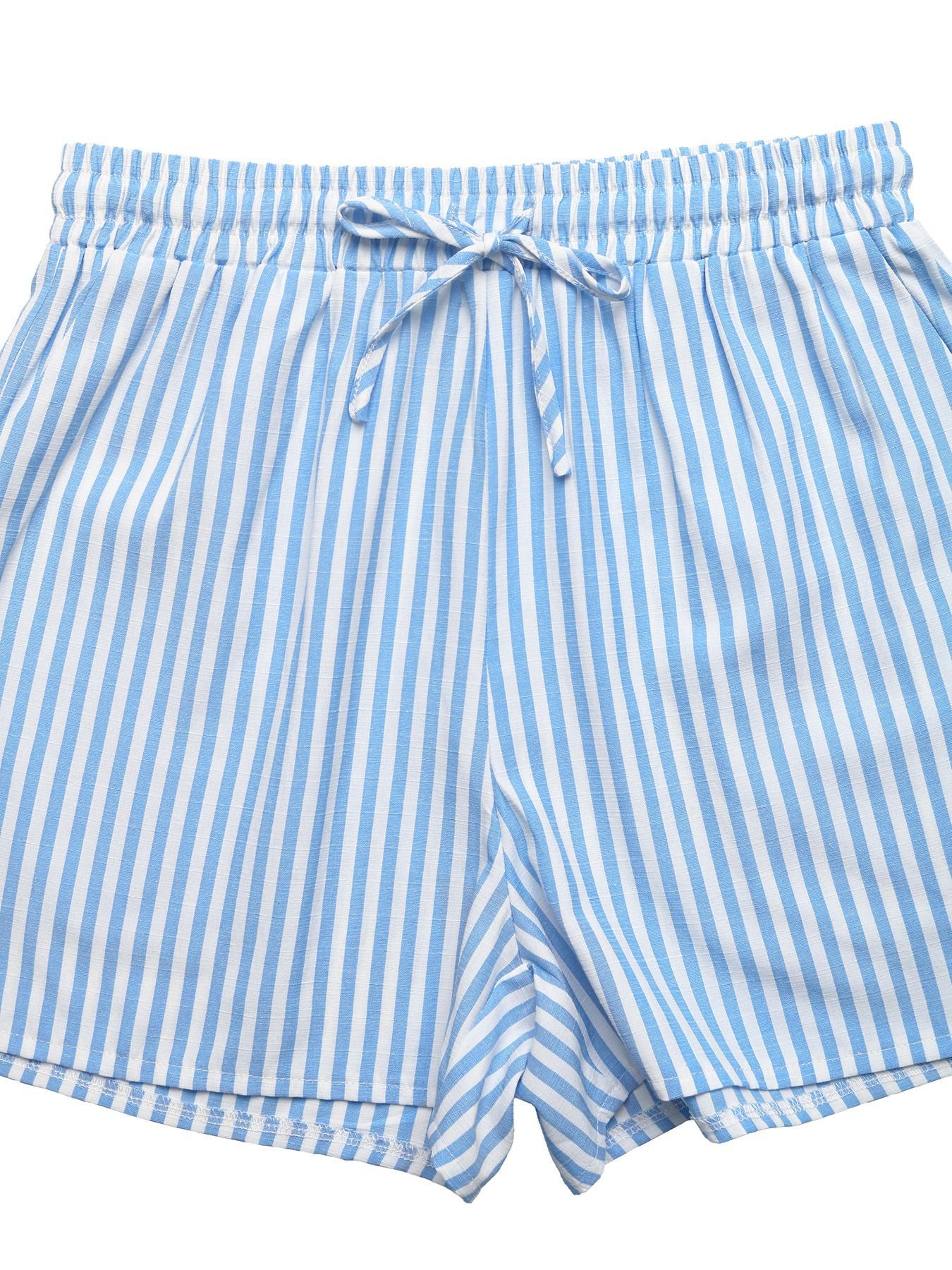 Striped Bow Front Tank Top and Shorts Summer Set