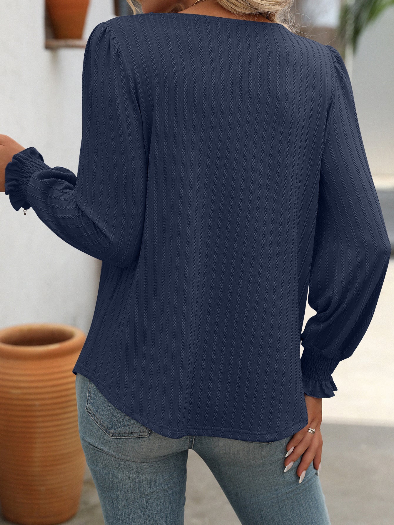 Square Neck Long Sleeve T-Shirt for Women