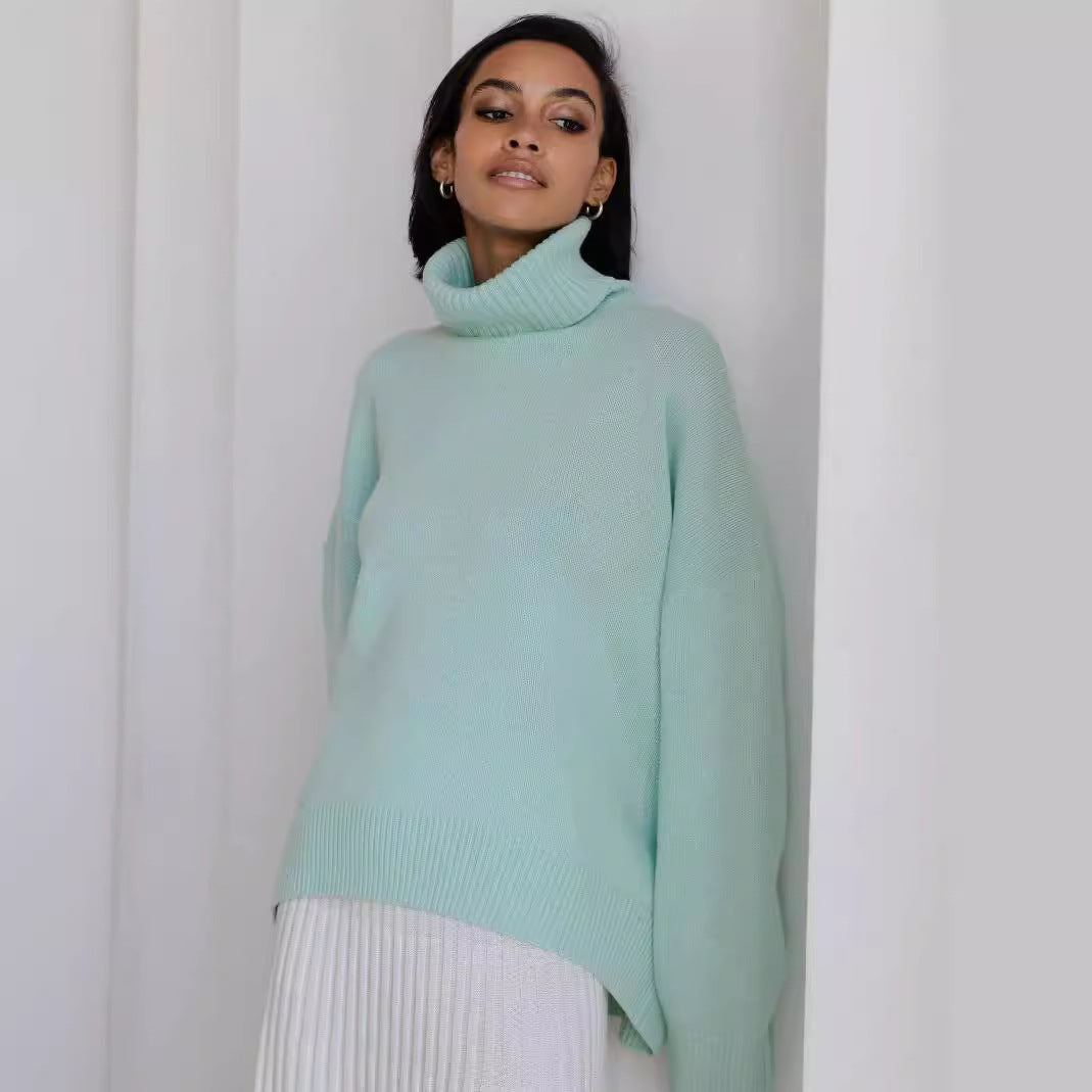 Women's Chunky Turtleneck Sweater Cozy Knit Pullover