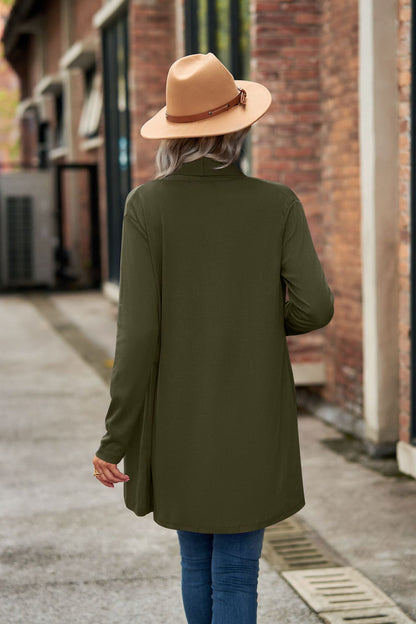 Women's Open Front Long Sleeve Solid Cardigan Sweater