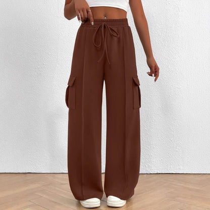 Women's Wide Leg Cargo Sweatpants with Pockets