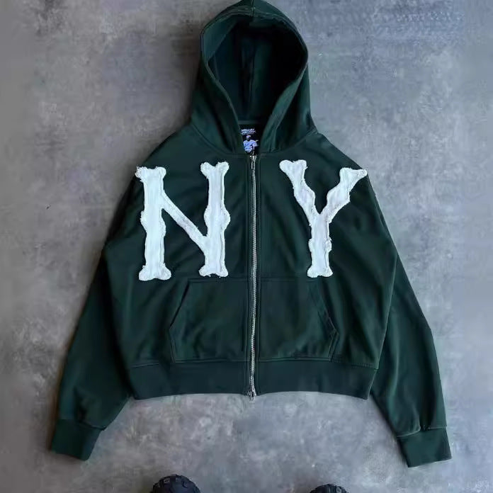 Unisex Oversized Chenille Zip-Up Hoodie