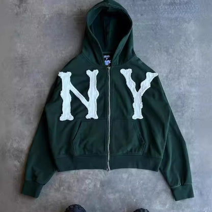 Unisex Oversized Chenille Zip-Up Hoodie