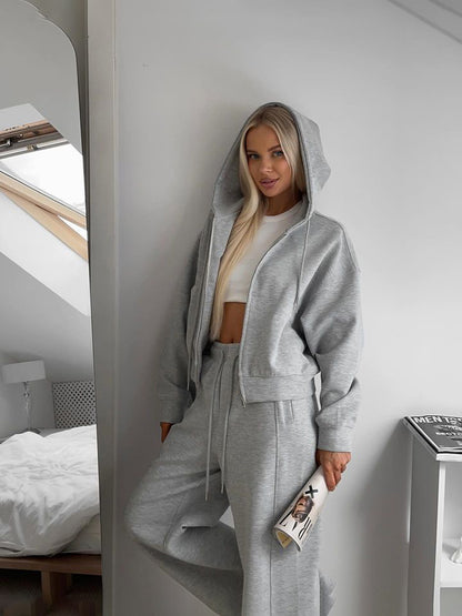 Women's 2 Piece Lounge Set Zip Up Hoodie & Joggers