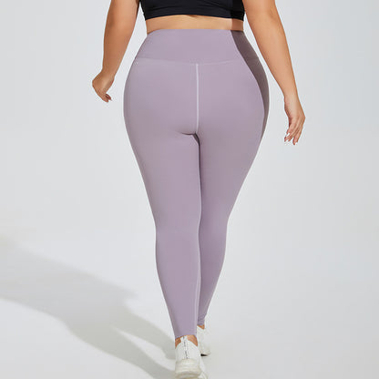 Puls Size Yoga Pants High Waist Hip Lift Seamless Cloud Sense Sportswear Quick Dry Tights